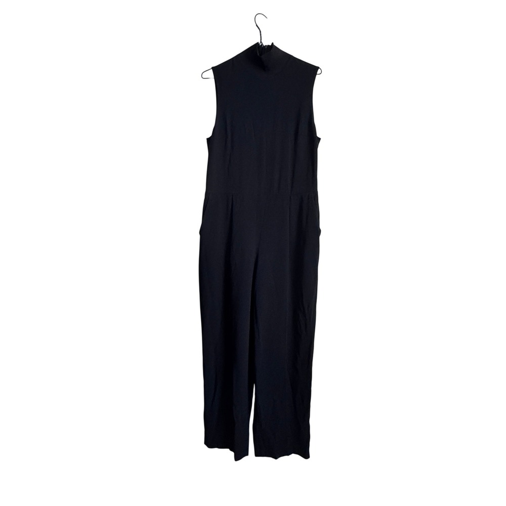 Club Monaco‎ Black Sleeveless Mock Neck Wide Leg Jumpsuit Size 6
